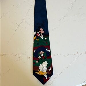 Disney Navy Tie with Mickey Mouse and Donald Duck